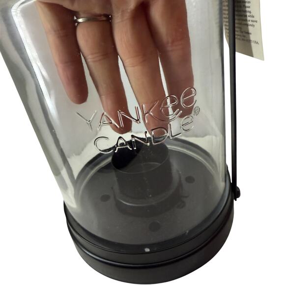 Yankee Candle Tea Light Votive Candle Lantern Glass Black Logo Lantern - Picture 2 of 7